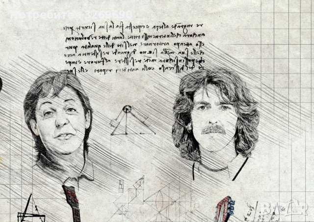 The Beatles постер плакат Бийтълс Арт. стил Леонардо да Винчи