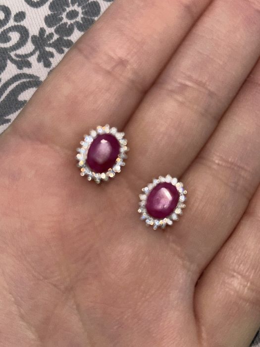 Рубиновые серьги