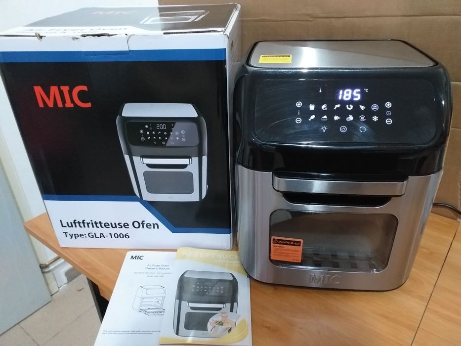 Cuptor MIC cu aer cald, 12 L XXL, cuptor din oțel inoxidabil 1800 W