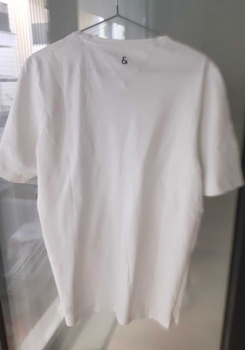 Tricou Colours & Sons (original), marimea M,  alb cu flamingo