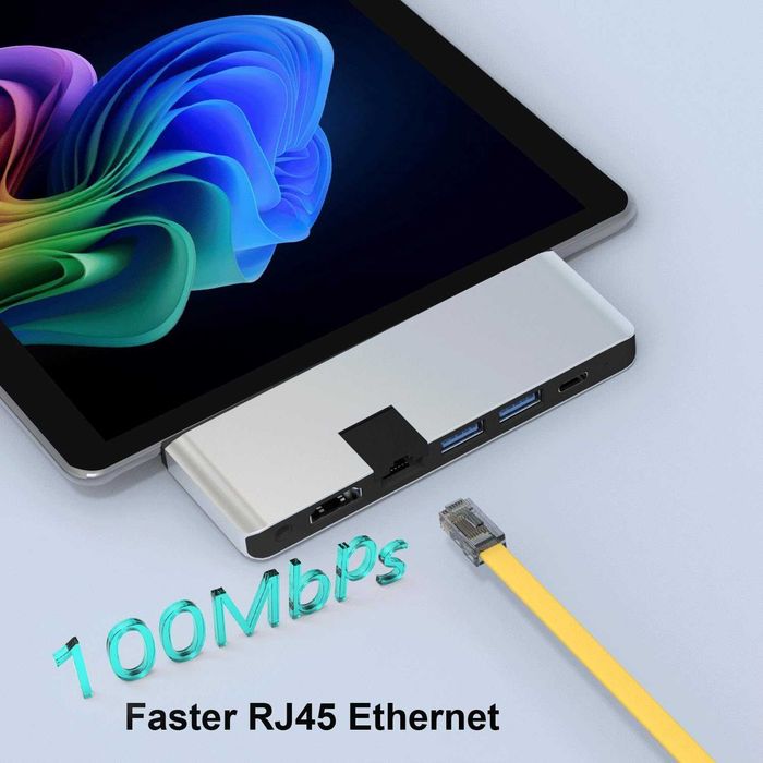 Докинг станция за Surface Pro 12, хъб за Surface Pro 12 с 4K HDMI, USB-C Thunderbolt 4