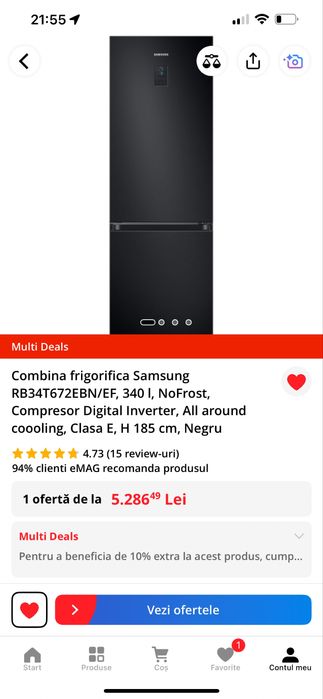 Combina frigorifică Samsung RB34T672EBN/EF