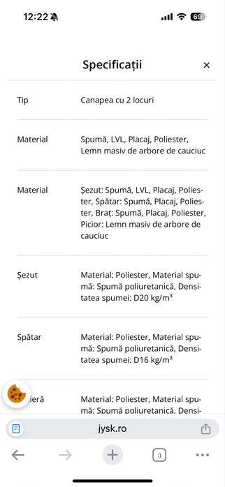 Vand canapea Jysk  gri deschis foarte pufoasa