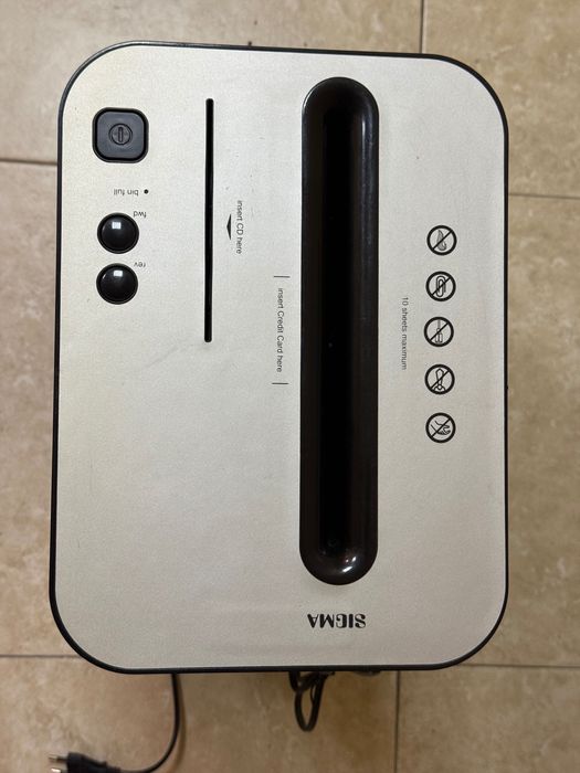 Машина за унищожаване на документи и дискове Sigma