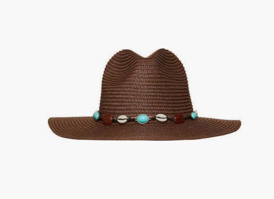 Palarie paie dama/vara/plaja, maro/bronz, nou, se regleaza