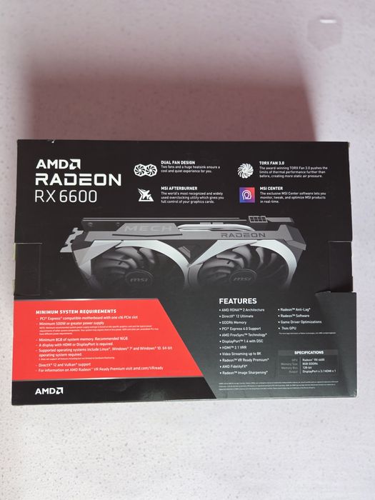 Placă video MSI Mech 2X RX6600,8GB GDDR6