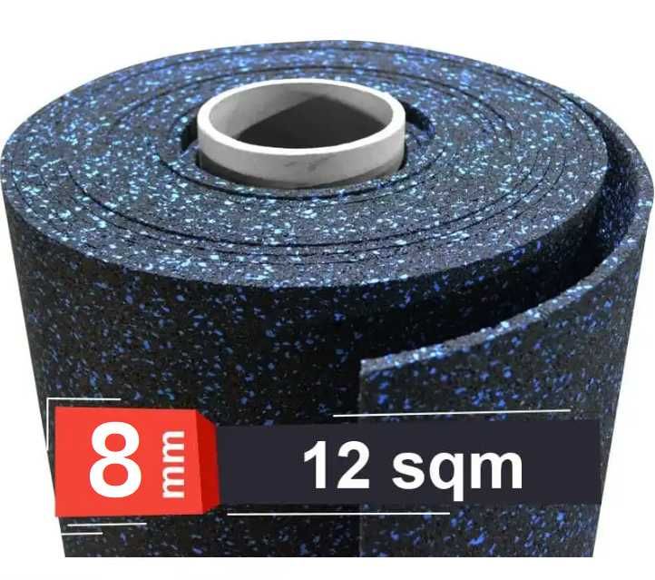 Настилка за Фитнес + 20% EPDM Дебелина 8 мм | Ролка - 12 кв.м - Синьо