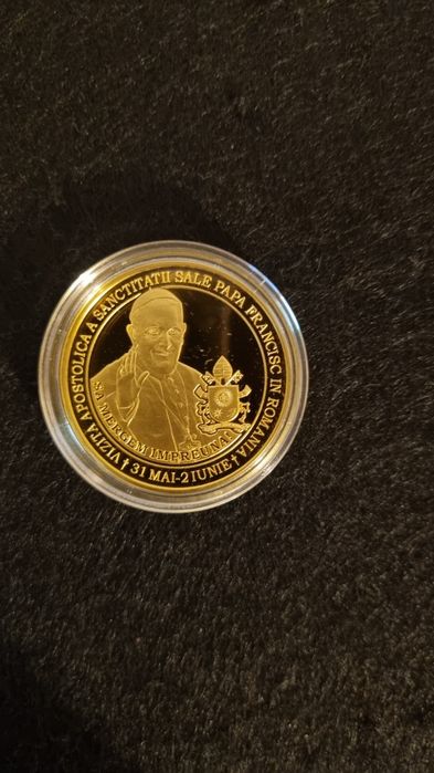 Moneda aur proof /500 lei Papa Francisc nr.235/500 bucati