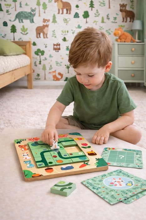 Joc Montessori din lemn – 40 carduri cu dificultate gradată