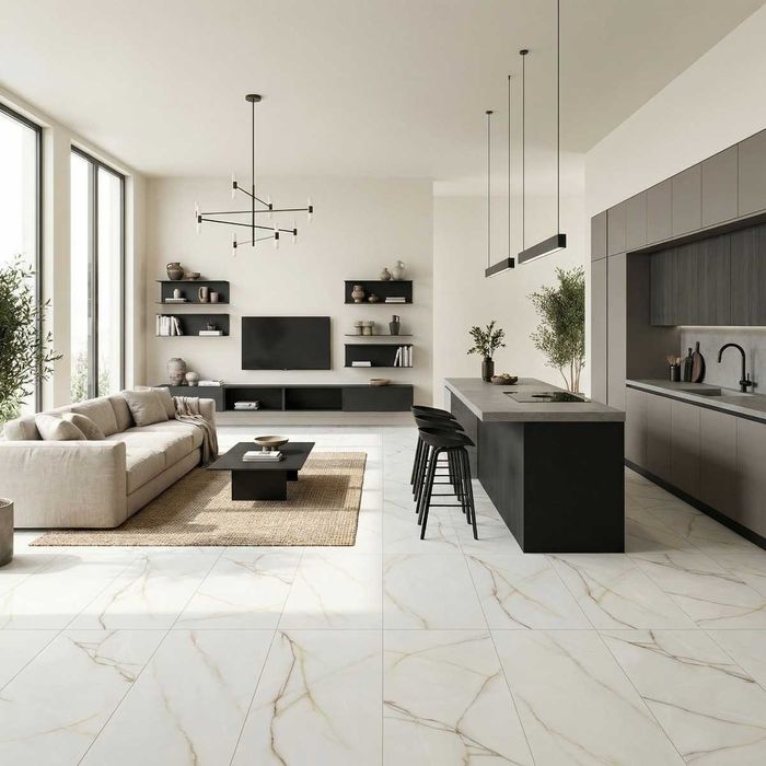 Gresie tip marmura Cristalina White F P 600X1200X8 R Somat 1L