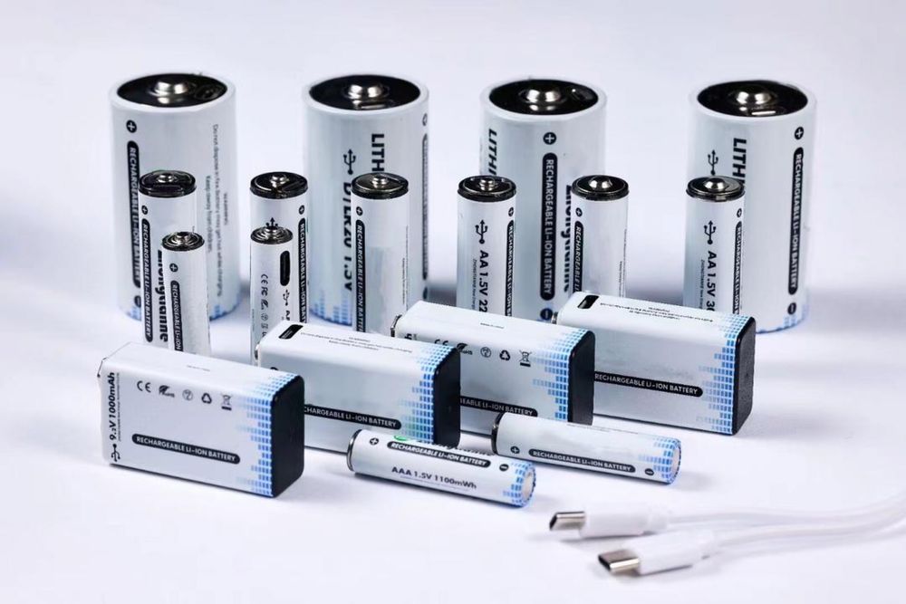 Перезаряжаемые батарейки модель: АА, ААА, D1 , 9V
