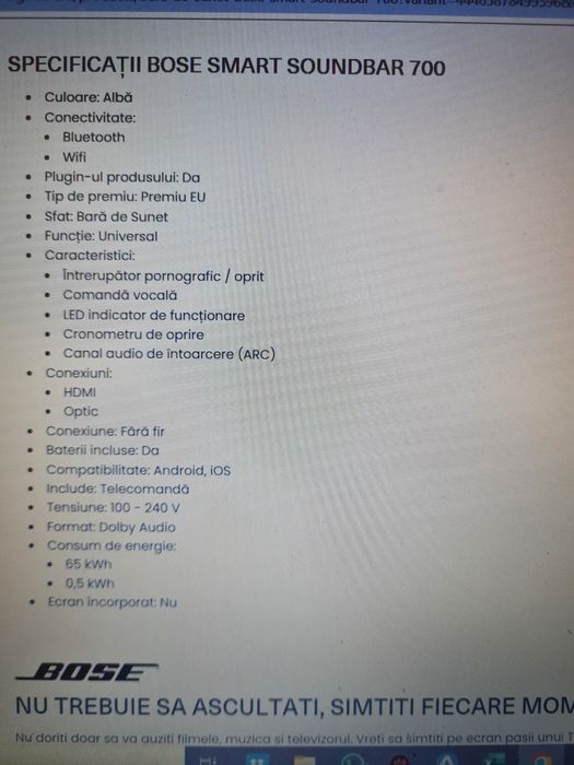 Sondbar  Bose 700 Amanet BKG