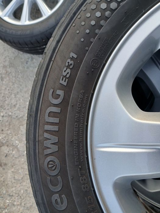 Set 4 jante cu anvelope de vara 185 65 15 Kumho Dacia Logan Mcv 4x 100