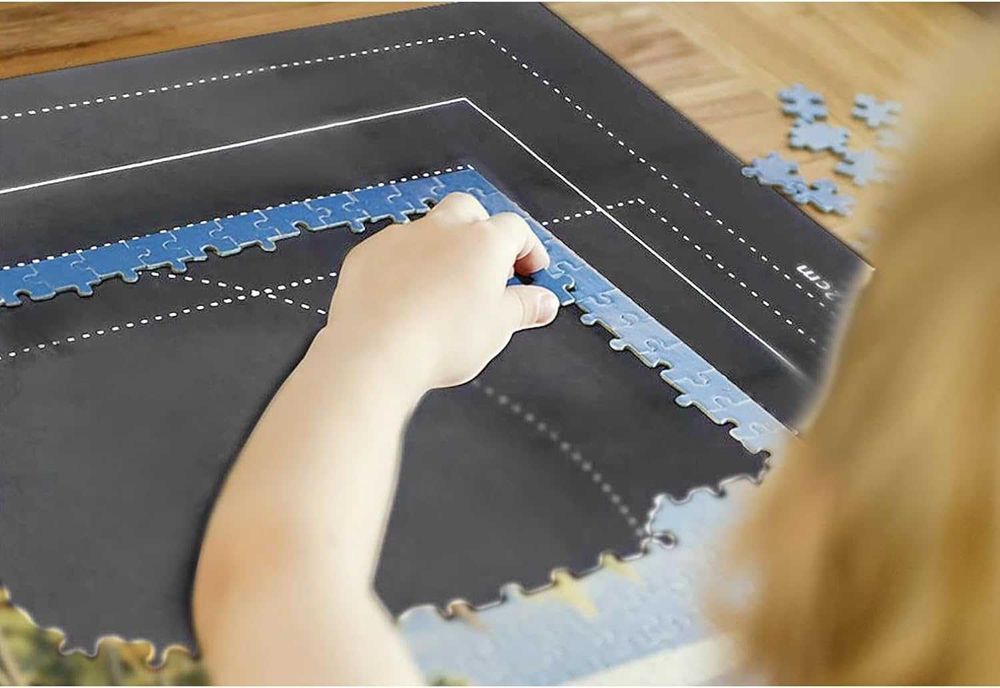 Covoras de depozitare puzzle cu 4 saculeti si tub gonflabil 1500 piese