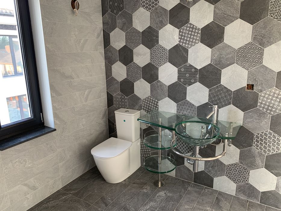 Lavoare de sticla Design cu baterie si scurgere inox incluse