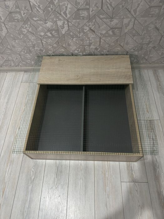 Клетка, Вольер для грызунов.Большая (1м/80см) с крышкой и сеткой+корма