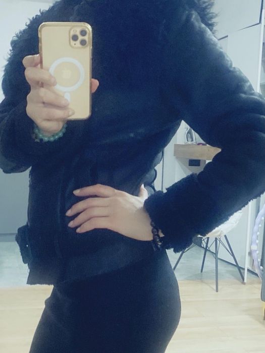 Очень теплый капюшон, стильная дубленка