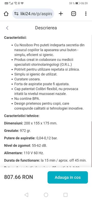 Aspirator nazal Nosiboo