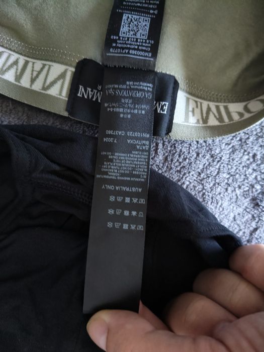 Emporio Armani set 3 chiloți bărbătești negru-negru-verde masliniu marimea S noi originali
