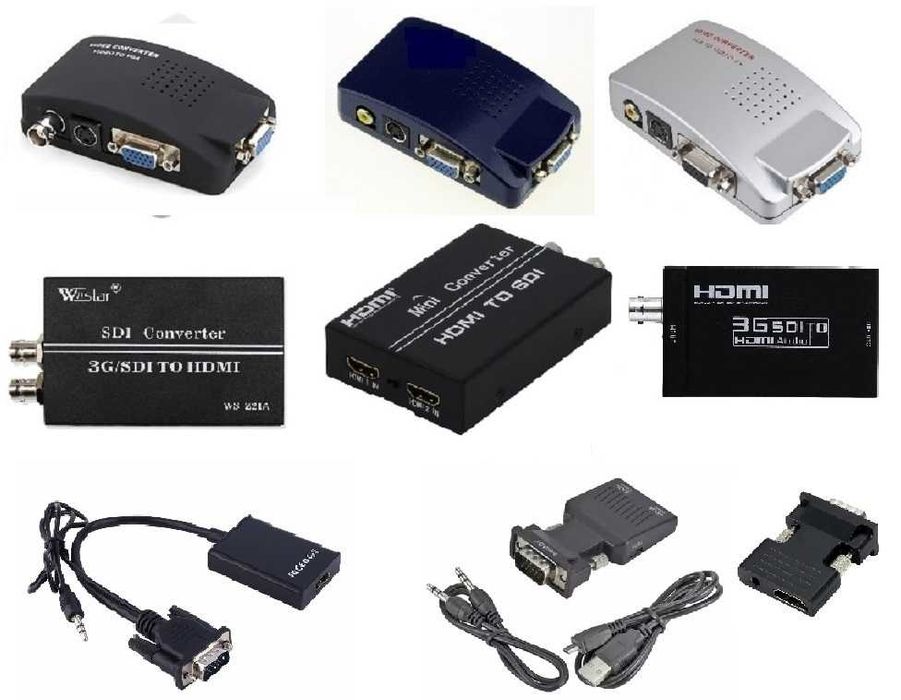 Конвертер HDMI - VGA, VGA - RCA, RCA в VGA / BNC - VGA /SDI - HDMI