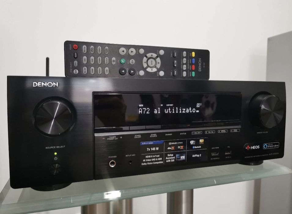 Denon AVR X1500H Receiver Dolby Atmos HDMI Arc Bluetooth Wifi