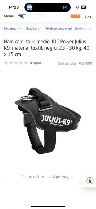 Ham caine talie medie k9