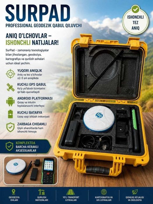 GPS Pryo'mnik komplekt geodezik ishlar uchun madeli stonnex Surpad