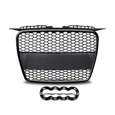 Решетка с поставка за емблема за Audi A3 (2003-2008) – RS-Look Черна