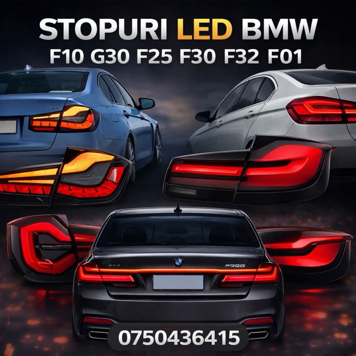 Triple BMW F10 Led Seria 5 Style G30 PlugPlay Fara Erori Stopuri Lampi