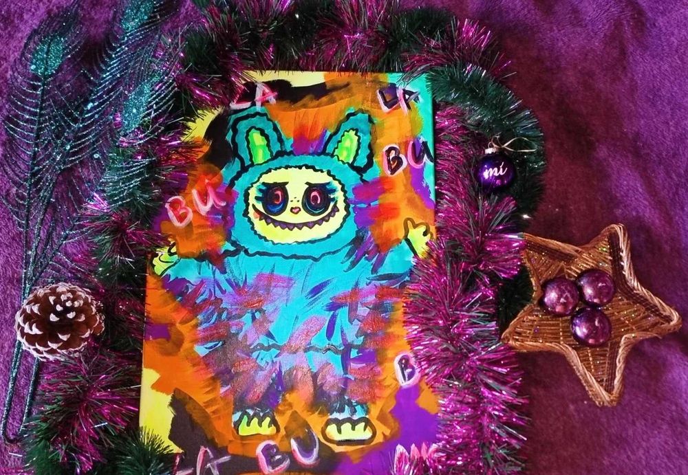 Картина акрил " Labubo in Wonderland" 35 x 50 см