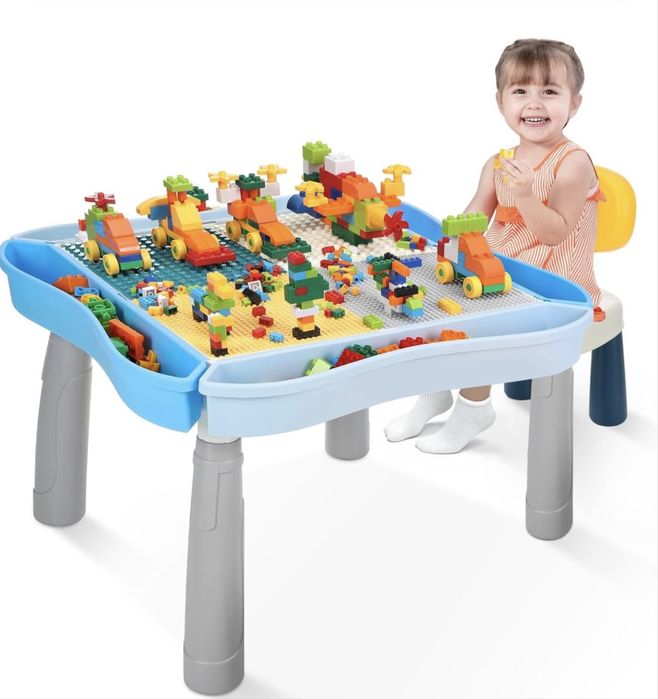 Детска многофункционална образователна маса от строителни блокове