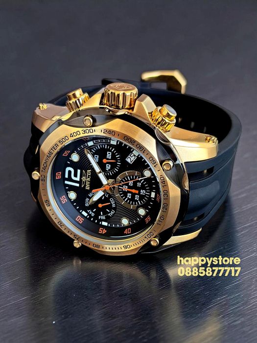 INVICTA Speedway Gold/Black Swiss 51 mm, Инвикта нов ръчен часовник