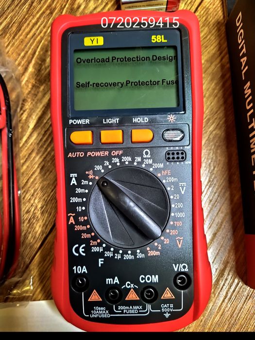 Multimetru Multifunctional cu Display, Iluminare Led  YI58L