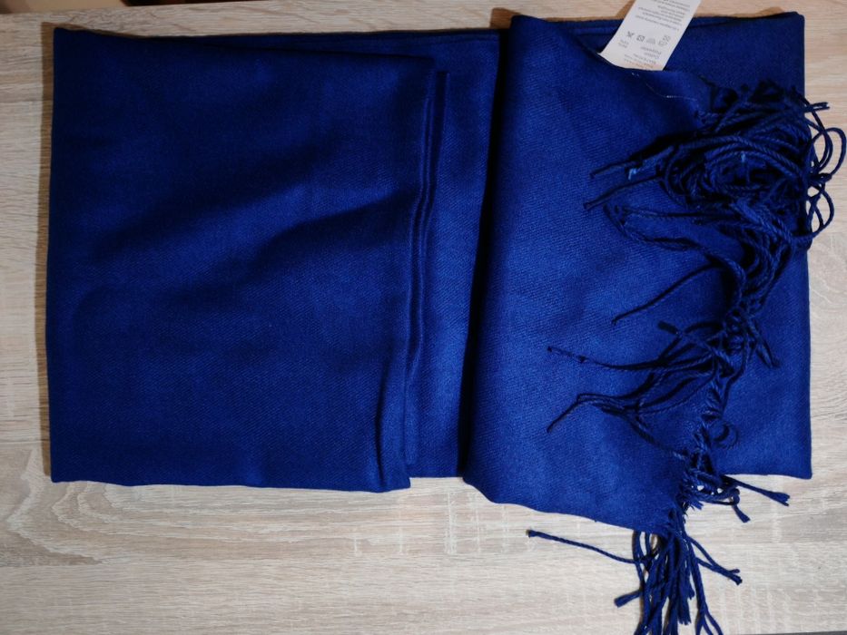 Eșarfă bărbați PFLife din bumbac – albastru închis, moale & călduroasă