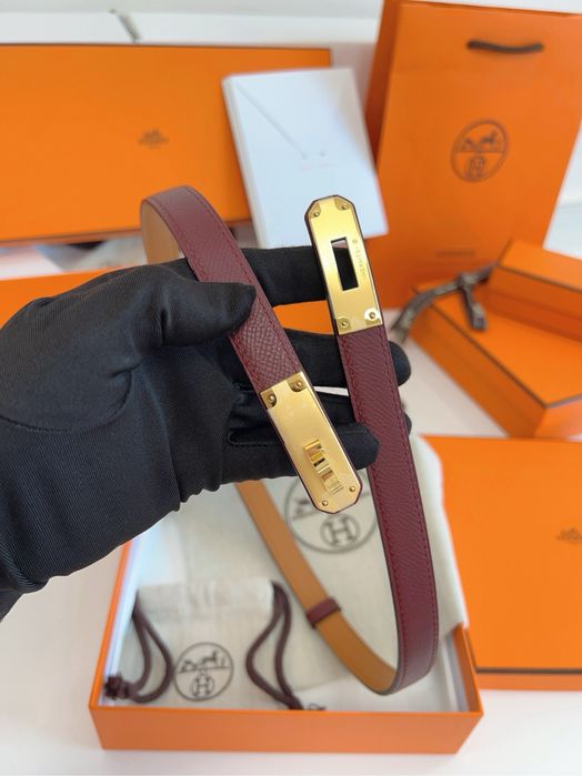 Curea Hermes Kelly ! Piele Epsom Burgundy ! Originala !!!