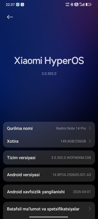 Redmi note 14 pro 8/256GB