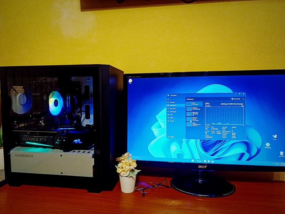PC gaming NOU! Ryzen 5 3600 / RTX 3060 Ti Gigabyte Aorus Master / 16GB RAM / SSD NVMe 500 Gb / 330 FPS in Cs2 in FHD