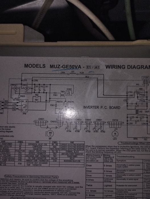 Климатик Мицубиши на части