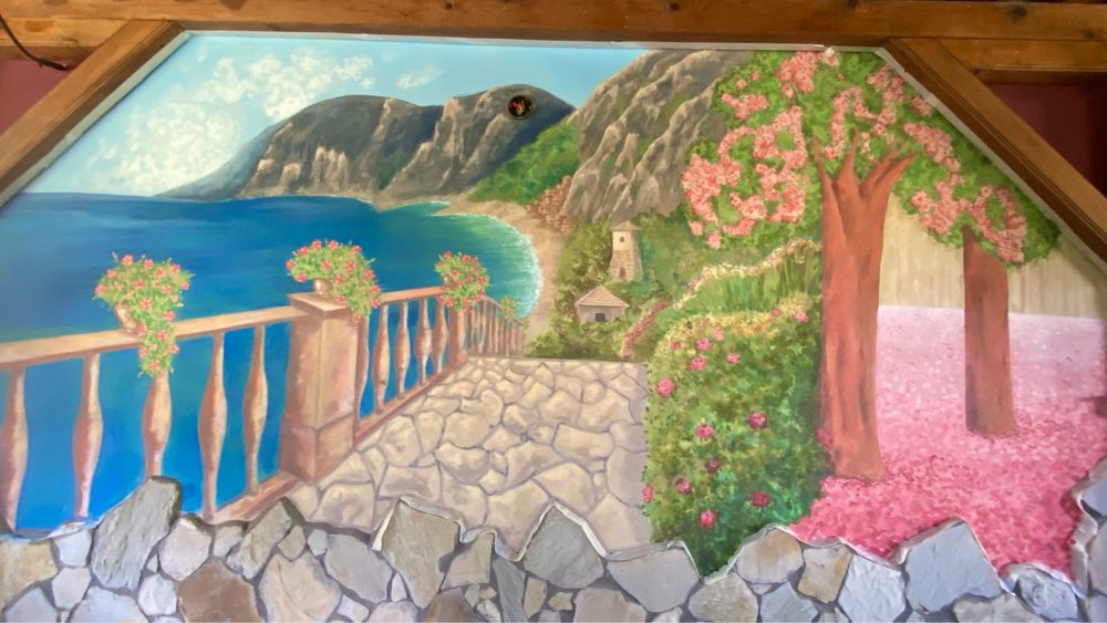 Pictura pe perete interior/ exterior gradina pictata, pictura murala