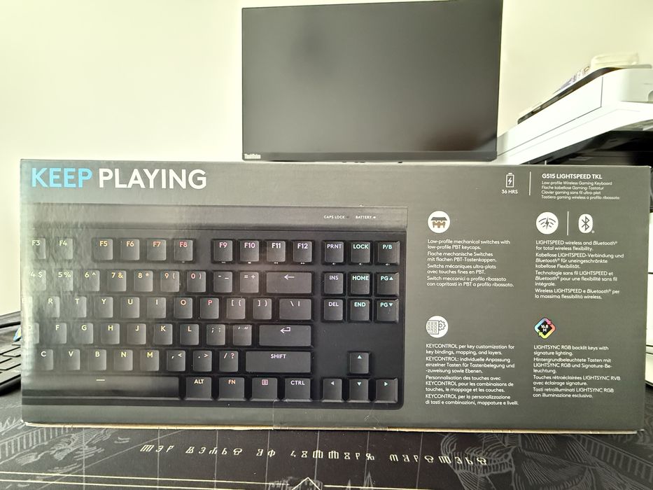 Tastatura mecanica Gaming Logitech G515 TKL, ultraslim, Lightspeed, wireless&bluetooth