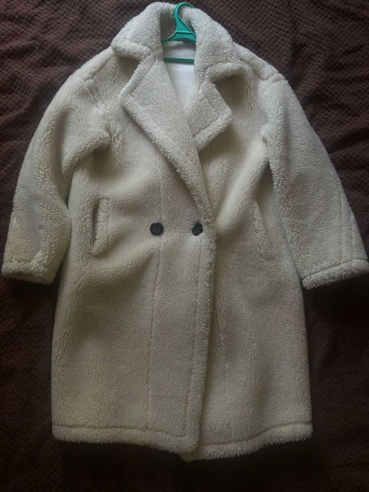 Теплая эко шубу. Натуральная шерсть.