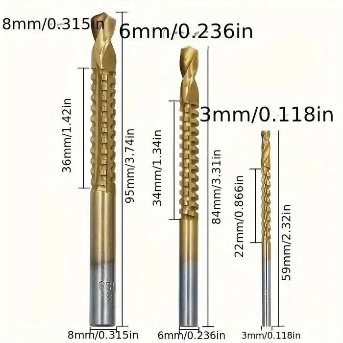 Set de burghie in trepte  HSS 7 piese, gaură conică cu canelură
