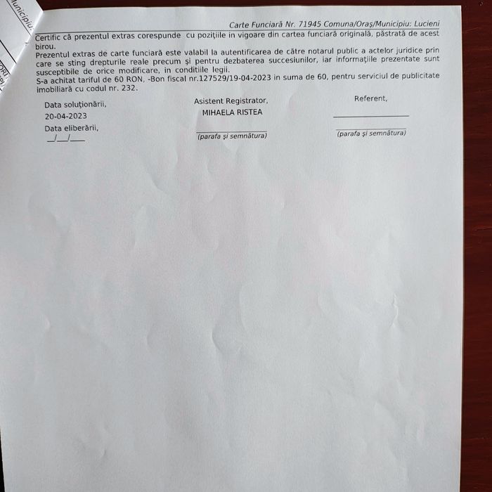 Cel mai bun pret! Ocazie!! Vand teren extravilan in Lucieni, Dambovita