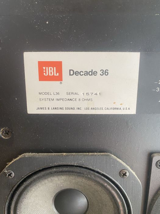 Boxe jbl decade 36model L36 serial 15791