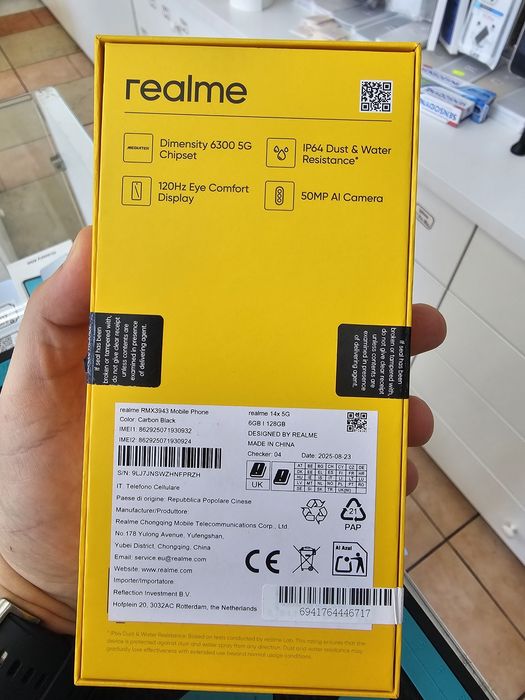 Realme 14X, 6/128 GB, Sigilat, Garanție