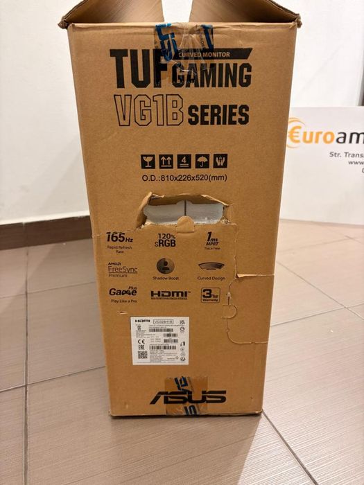 Monitor Curbat Gaming LED VA Asus TUF 31.5" FHD, 165Hz -T-