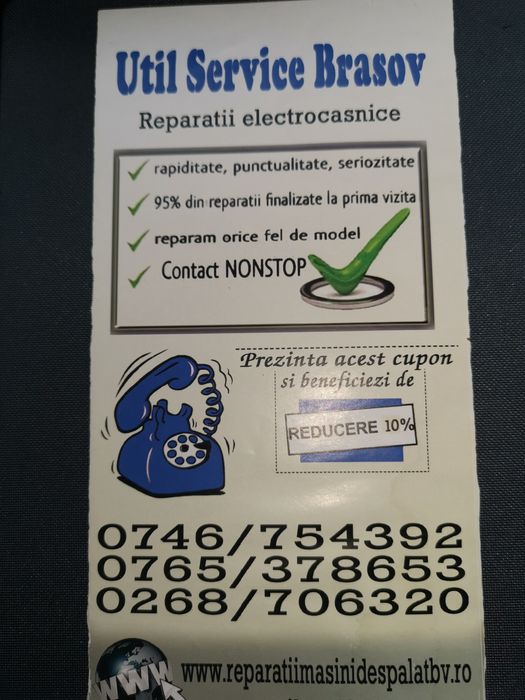 Reparatii masini de spalat rufe,vase,cuptoare,aragaze GARANȚIE 1 an