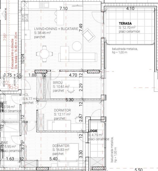 Apartament 4 camere, 94.27 mp, zona Marasti – Pod IRA