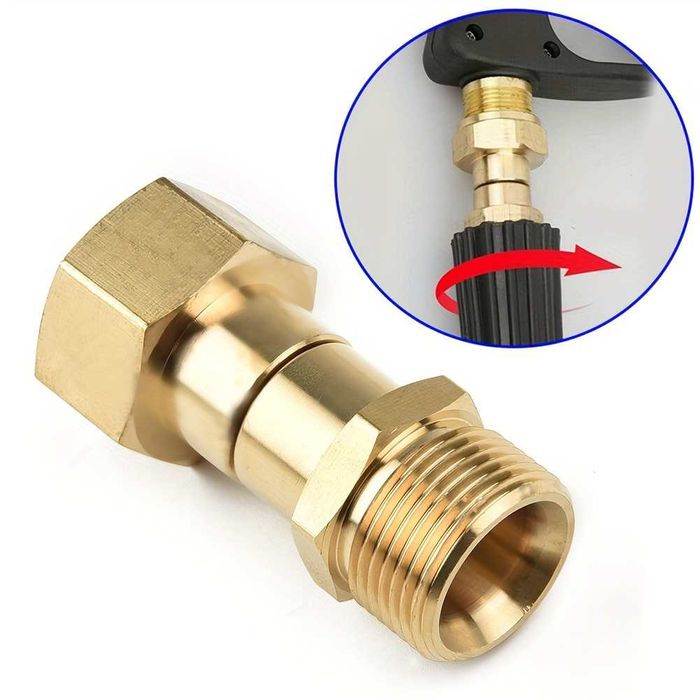 Въртящ се на 360° градуса адаптер за маркуч за водоструйки M22-14mm Swivel Joint