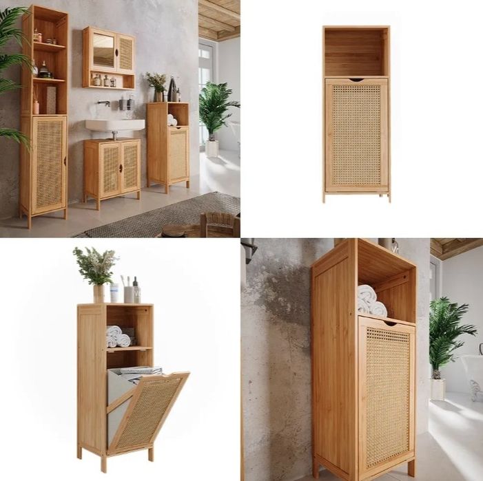 Шкаф за пране бамбук/ратан Vicco 7487
